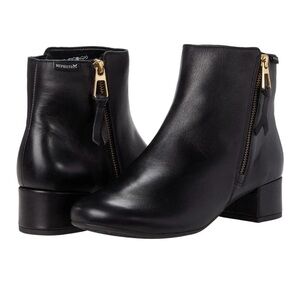 Mephisto Berisa Black Kelly Ankle Boot Zip Block Heel Leather Size EU 36 US 6